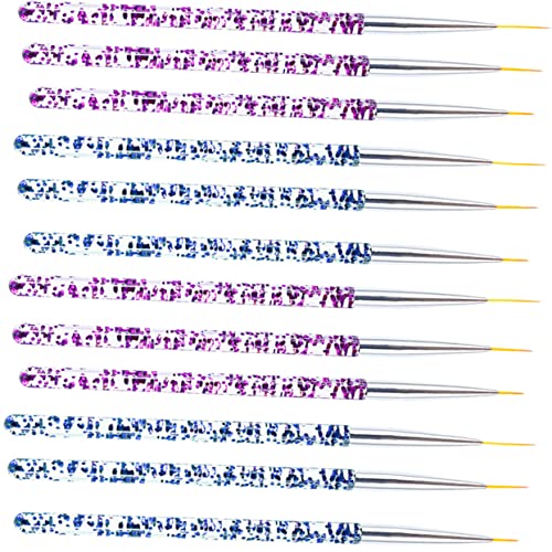 WOFASHPURET 12 pcs Nail Art Brush Stylish Striping Pens for DIY Nail Painting Design for Home Salon Use