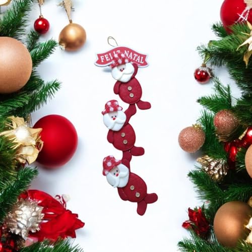 Enfeite de Natal Pendurar Papai Noel ou Boneco de Neve | Decoração Natalina Porta Arvore de Natal Gu