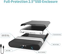 Vista 4 de GODO 2.5 Inch Hard Drive Enclosure USB 3.0 to SATA 9.5mm 7mm HDD SSD External Hard Drive Enclosure Tool Free,Support Max 6TB with UASP Compatible