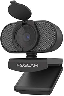 Foscam W41 4MP Ultra HD USB Webcam Camera, 2K Resolution 2688 x 1520 Pixels, Privacy Cover, 84° Wide Angle Lens, 2 Microphones for Live Streaming, Video Calls, Conferences, Online Teaching