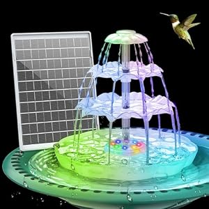 AISITIN 3-Stufige Solarbrunnen mit LED und Akku