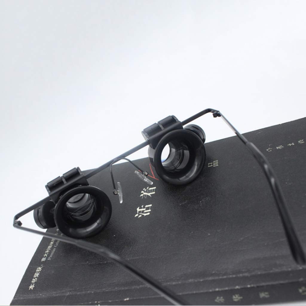 Lente d'ingrandimento per fascia, con luce a LED, pinzette di precisione e 4 lenti intercambiabili 10x/15x/20x/25x, con custodia per la riparazione di gioielli e orologi
