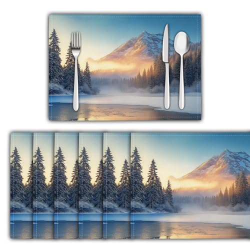 Lot de 8 sets table Noël 30x45cm antidérapants et imperméables - 3
