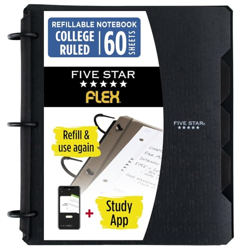 Five Star Flex Refillable Notebook + Study App, College...