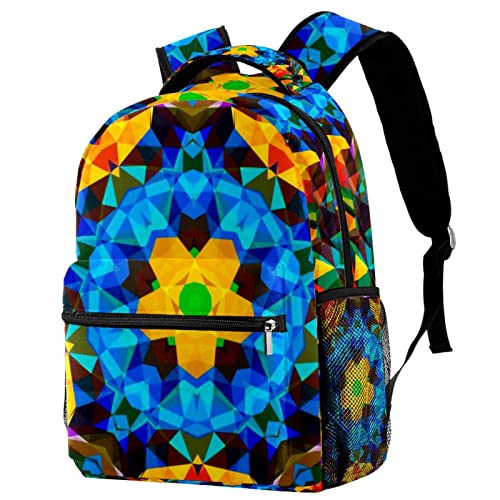 Sac à dos décontracté multicolore en verre au design unique pour étudiants