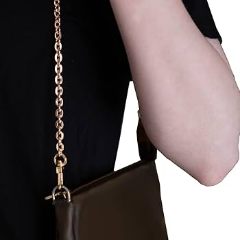 Amazon.com: Oval Purse Chain Flat Gold Light Weight Crossbody