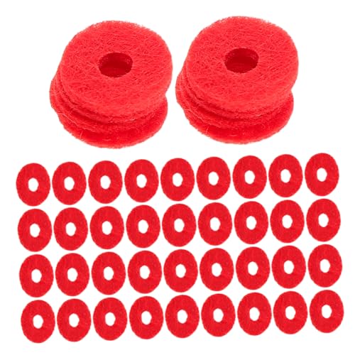 Toddmomy 90pcs Piano Felt Pads Accessory Washers Cushion Compatible with Keyboard Balance Front Rail Regulating Repair Parts Replacement Red