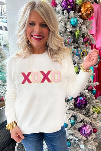 Image of LEMAFER Women 2026 Merry Christmas Round Neck Sequin Letters Sweater Casual Solid Slogan Long Sleeve Pullover Sweatshirt Tops