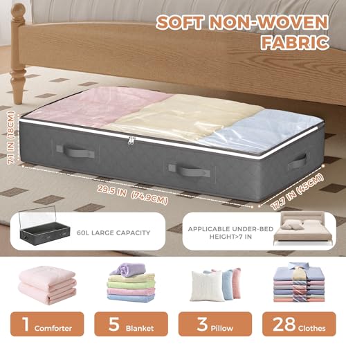 Image of Budding Joy Under Bed Storage Containers, Storage Bins with Clear Lids