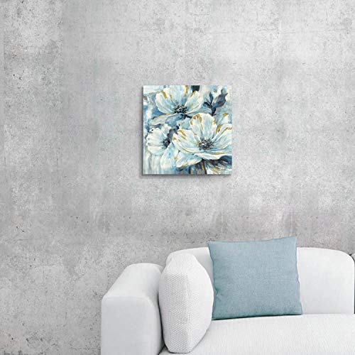 Artistic Path Flowers Artwork Painting Prints Pictures: Abstract Lily Pad Prints Canvas Wall Art For Bathroom (12" W X 12" H, Multi-Sized) #TOP4