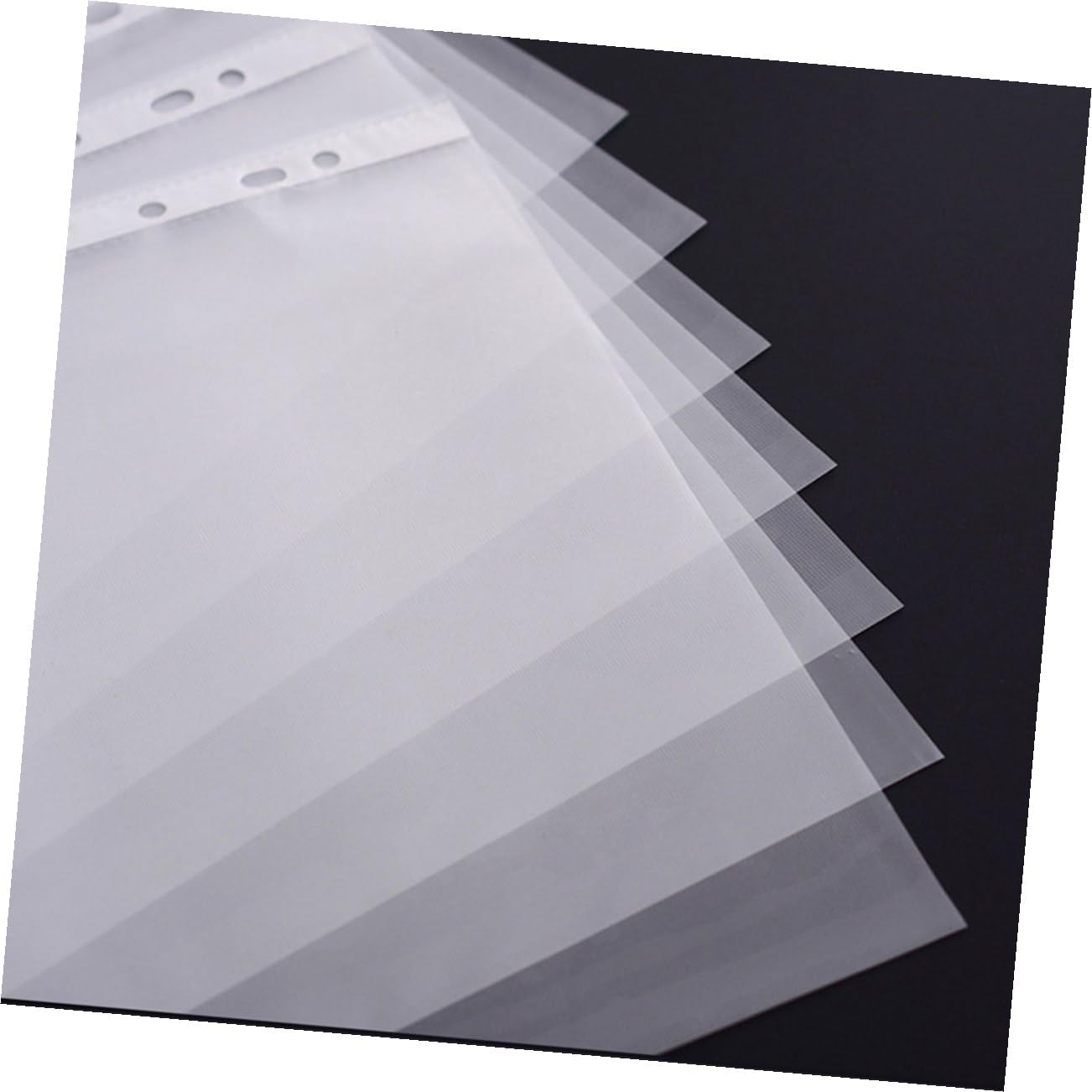 Protectores de Hojas Perforadas A4 100 Unidades Transparentes sin Ácido, Funda para Carpetas de Anillas 11 Orificios, Bolsa Protectora para Documentos Oficina, Escuela y Hogar