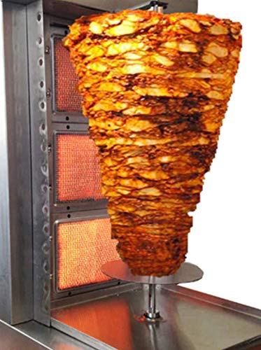 Commercial Automatic Shawarma Machine-Trompo Tacos Pastor-3 Burner Spinning Vertical Broiler Propane Grill #TOP2