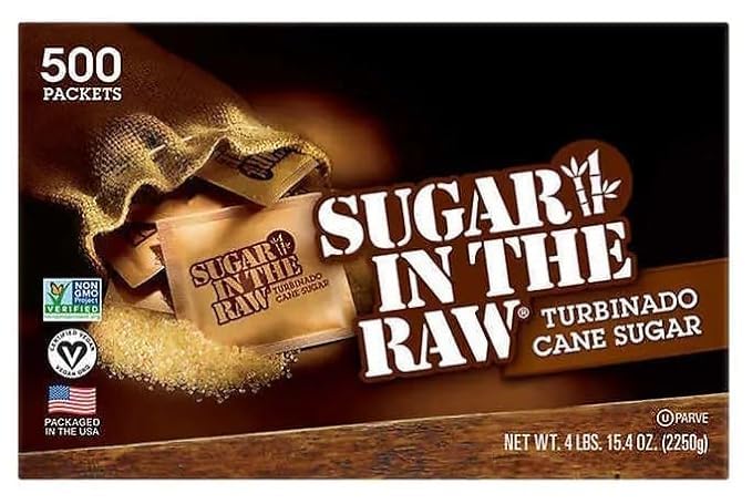 Sugar in Raw Turbinado Cane Sugar Packets, 500 ct.