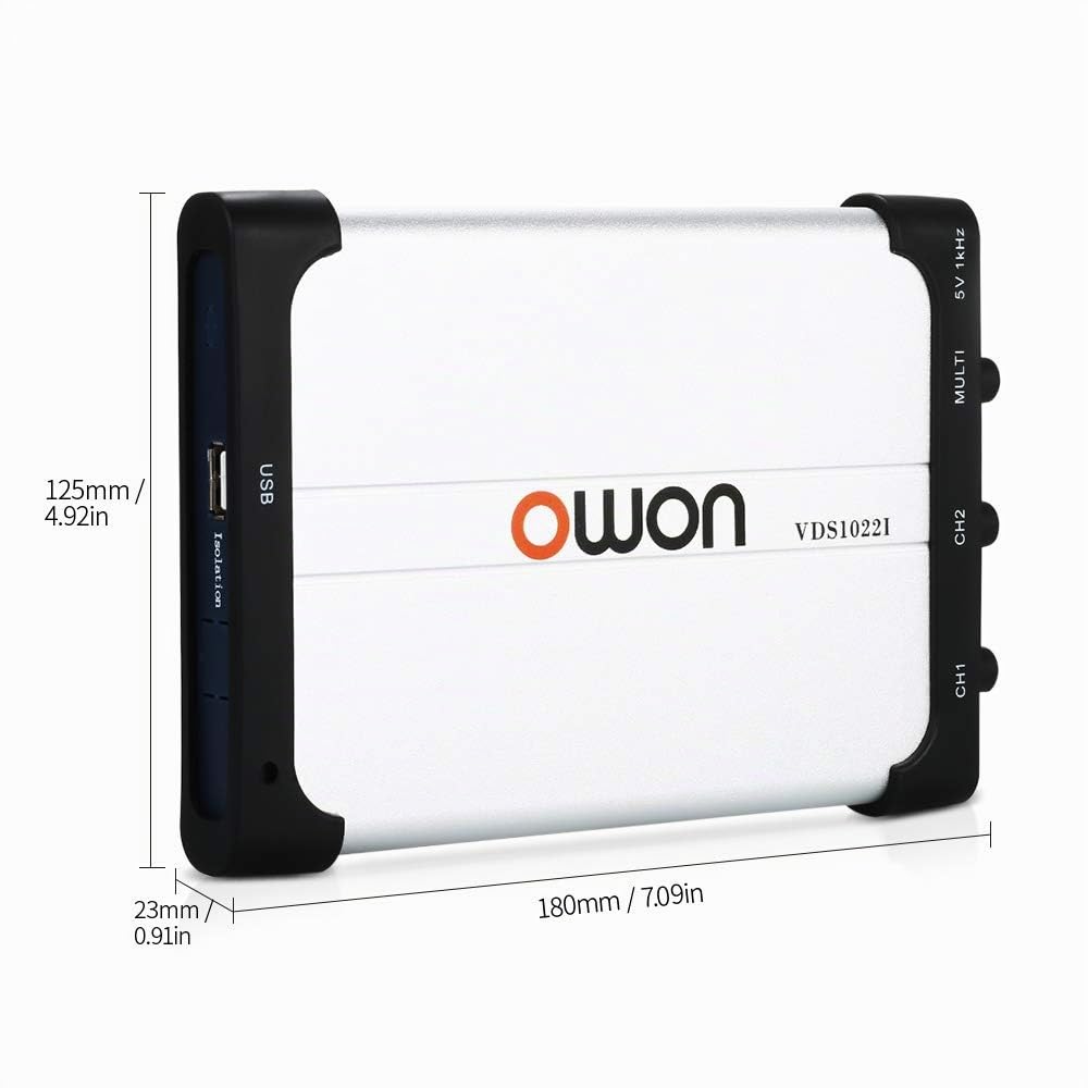 Owon VDS1022I osciloscopio virtual de doble canal ancho de banda de 25 m USB aislamiento 100MS/S tasa de muestra