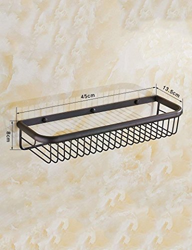 Toallero para baño de cobre negro con cesta cuadrada flotante elegante 3