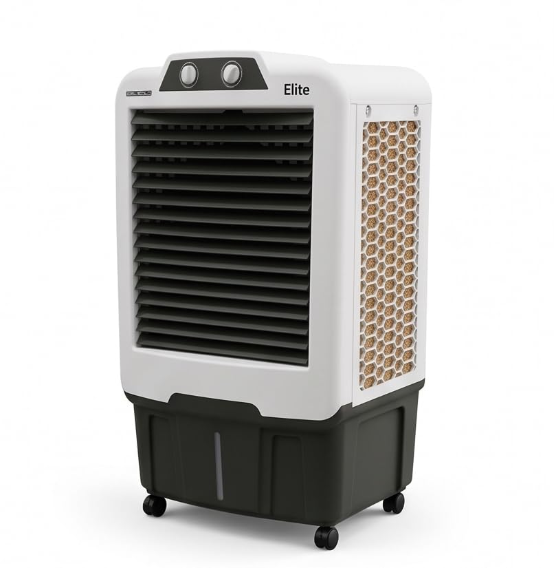 Elite 120L Desert Air Cooler | Honeycomb Pads, 18-Inch Blade, 60 Ft Powerful Air Throw | White & Grey Inverter Compatible Air Cooler for Home and Office-image-17