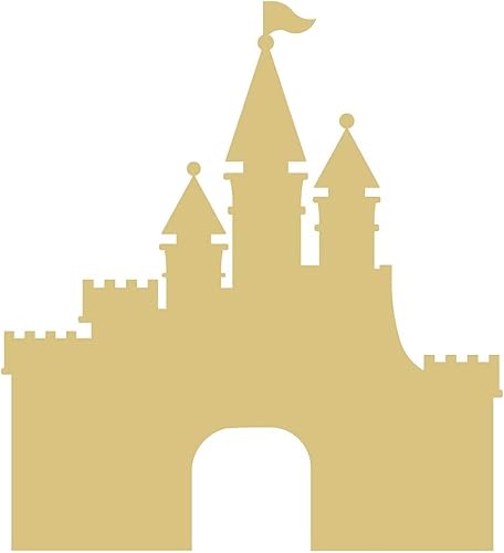 Castillo Recorte Madera Sin Terminar Niños Cortar Guardería Niños Artesanía Fiesta de Cumpleaños Percha Puerta MDF Forma Lona Estilo 2