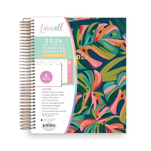 Blue Sky Livewell 2026 Daily and Monthly Planner Calendar, January