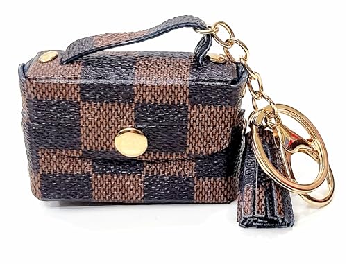 Image of JSR Designer Mini Bag Keychain with Tassel, Gold Chain, Multiple Patterns, Fashion Accessory For Car Bike Purses And Gifting