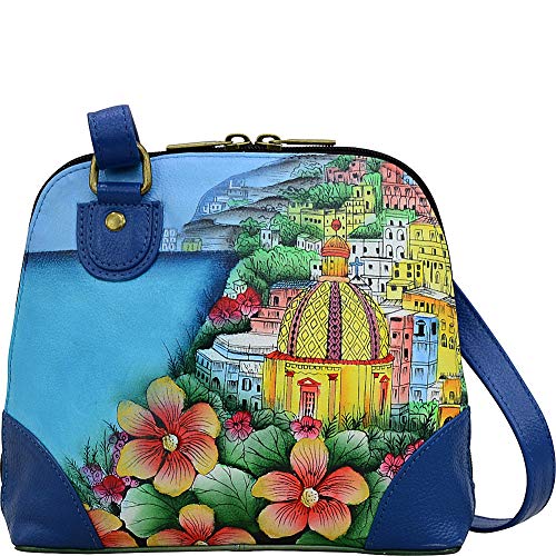 Anna by Anuschka Genuine Hand Painted Leather | Small Multi-compartment Zip-Around Organizer | Amalfi Dawn