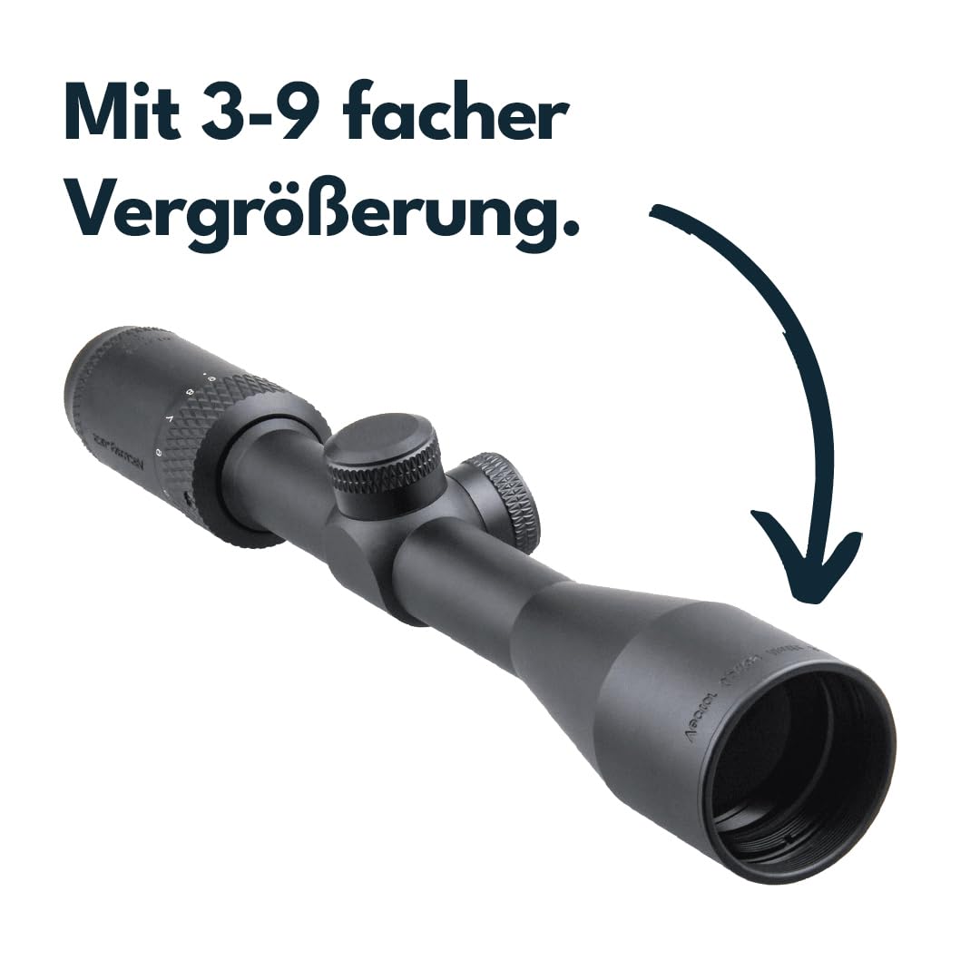 Vector Optics SCOM-32 Matiz luneta celownicza MIL SFP 3-9 x 40 do uprawiania sportu, airsoft i polowania, wiatrówka celownicza, celownik karabinowy, zakres Rifle, obszerne akcesoria