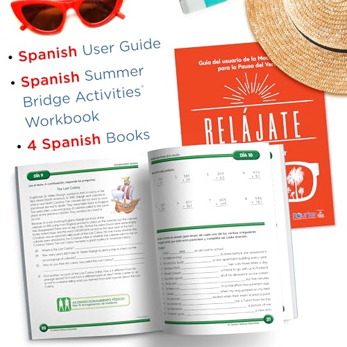 Summer Bridge Activities Grades 5-6 Spanish Summer Learning Backpack, Spanish Language 5th Grade to 6th Grade Workbook All Subjects, Flash Cards, and Nonfiction & Fiction Children's Books - Image 3