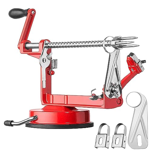 Comparison: Best Apple Peeler Corer 8 Apple Peeler Slicer Corer with Stainless Steel Blades and Powerful Suction Base for Apples Pears Potatoes(Red)