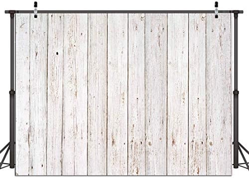 Dudaacvt 8x6FT Vintage Wood Backdrop Retro Rustic White and Gray Wooden Floor Background for Photography Kids Adult Photo Booth Video Shoot Vinyl Studio Props