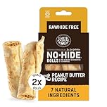 Earth Animal No-Hide® Peanut Butter Rolls (2 Pack) – Long-Lasting Dog Chews – Natural Dog Treats for Small Dogs (5-18 kg) – Easily Digestible, Supports Healthy Teeth & Gums – 100% Recyclable Packaging
