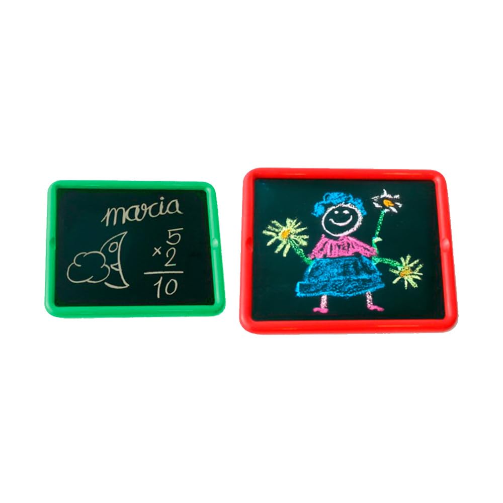 Miniland Set de 4 Pizarras Metálicas 2 Caras para Rotulador y Tiza Juegos Magnéticos