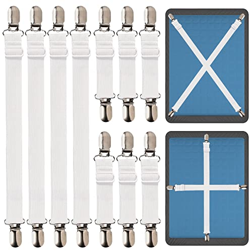 MHwan Bettlakenspanner Verstellbar, 10 Stück Bettlaken...