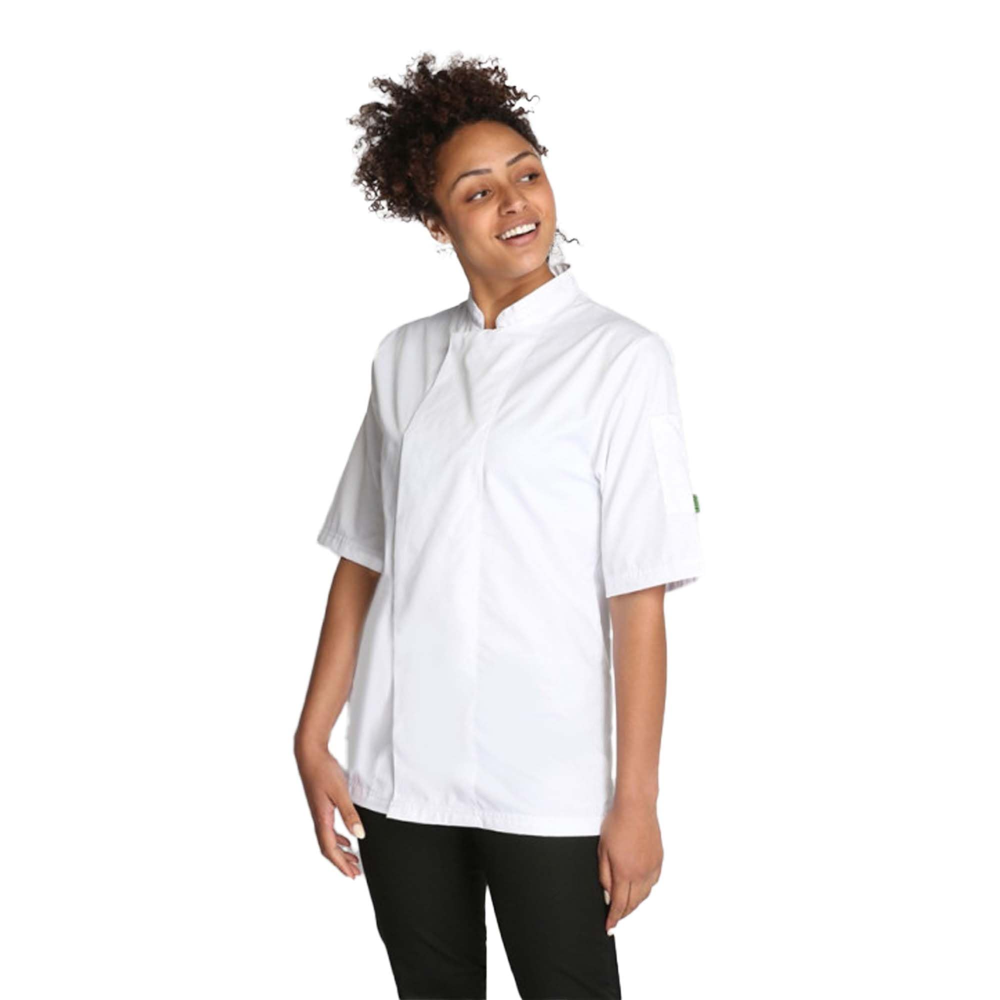 Tibard Short Sleeve Sustainable Chef Jacket (White, Medium (Chest 38-40"))