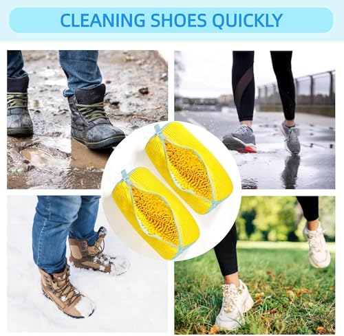 Image of London Alley Shoe Washing Machine Bag | Laundry Shoe Bag for Washer & Dryer | Reusable with Durable Zipper for Sneakers & Delicates 360 Deep Cleaning | Washable Laundry Organizer for Under Garments.
