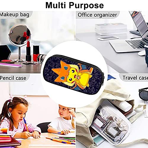 ALHX Pikachu Potlood Case, Pokemon Potlood Case, Anime Cosplay Potlood Case, Black Pencil Case Bag, Pen Bag Pouch Houder… - Afbeelding 7