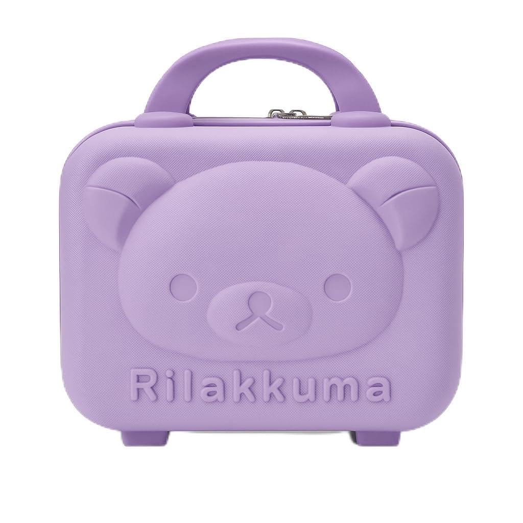 Cartoon Bear Cosmetic Travel Case 14 Inch Hard Shell ABS Makeup Organizer Vanity Box with Lock & Zipper Portable Mini Suitcase for Makeup, Toiletries & Accessories (Purple)-image-43