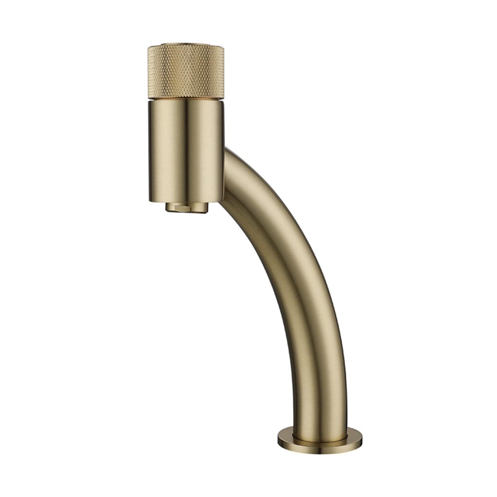 Aireador de Grifo de Lavabo Creativity, Grifo Monomando Expuesto para Lavabo de baño, Grifo de Lavabo de un Orificio, grifos de tocador de latón, Oro Cepillado