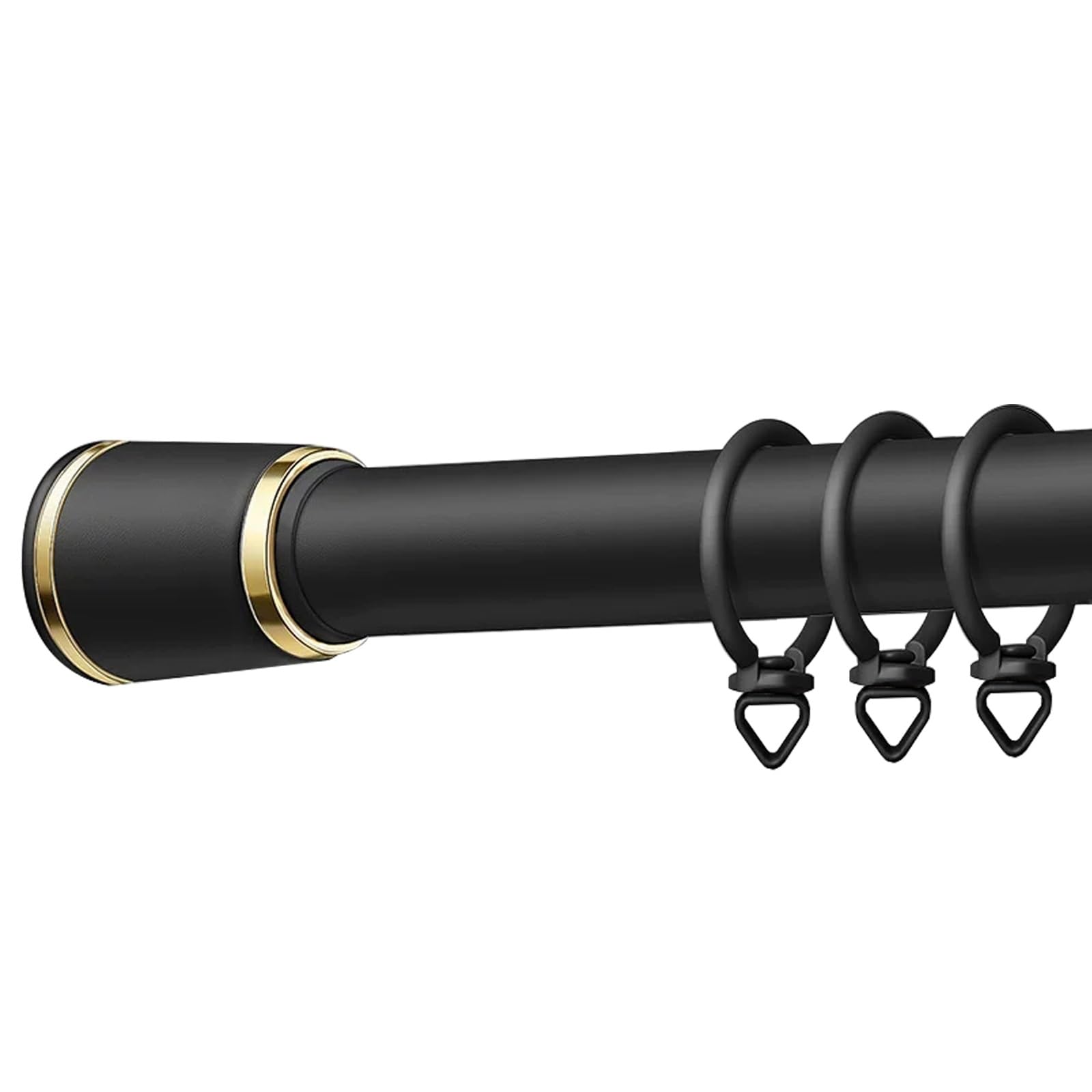 Gardinenstange,Gardinenstange Ausziehbar, Rohrdurchmesser 3cm | Vorhangstangen, Hochtemperaturveredelung ; Rostbeständig, Abriebfest und Verformungsbeständig(Black,118-168cm/46-66in)