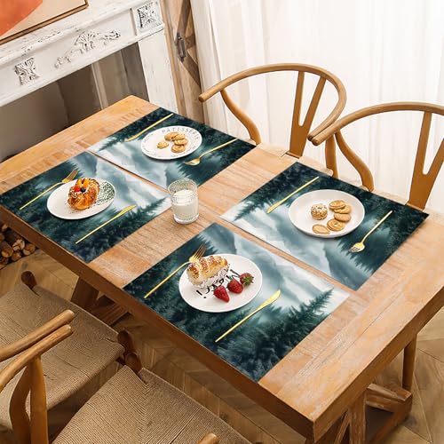 Set de table lavable coton et lin Brume Canopée lot de 8 - 5
