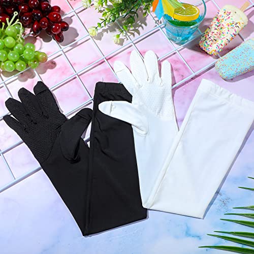jecery 2 pairs uv long sun gloves women39s sunblock driving gloves non slip full finger arm sun protective for outdoor sports