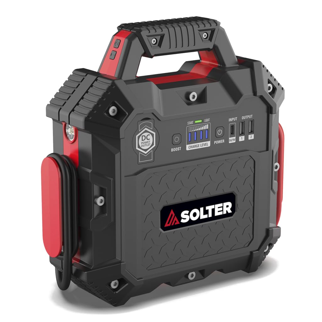 Solter Lithium LT-35 12V Pro Battery Jump Starter 32,000mAh (118.4Wh), 1500A Peak, USB-C Powerbank, Boost Mode, LED SOS, for Petrol and Diesel – Compact and Safe