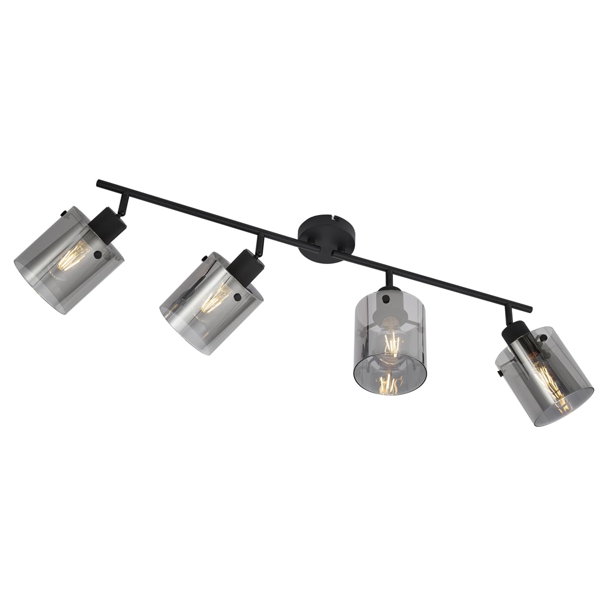 Qazqa faretto orientabile 4 luci nero 83cm Domo