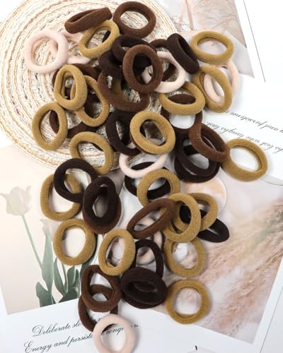 Image of 300PCS Cotton Toddler Hair Ties for Girls,No Crease Hair Ties
