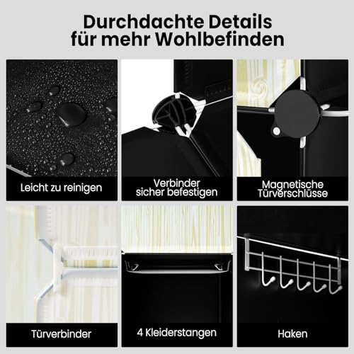 WOLTU Armadio Modulare, Guardaroba Salvaspazio a