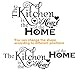 Kitchen Tools and The Kitchen is The Heart of The Home Lovely Quote Vinyl Wall Decals, Removable Knife Fork Spoon Art DIY Quotes Stickers for Kitchen Livingroom Dining Room Home Decoration, Set of 2