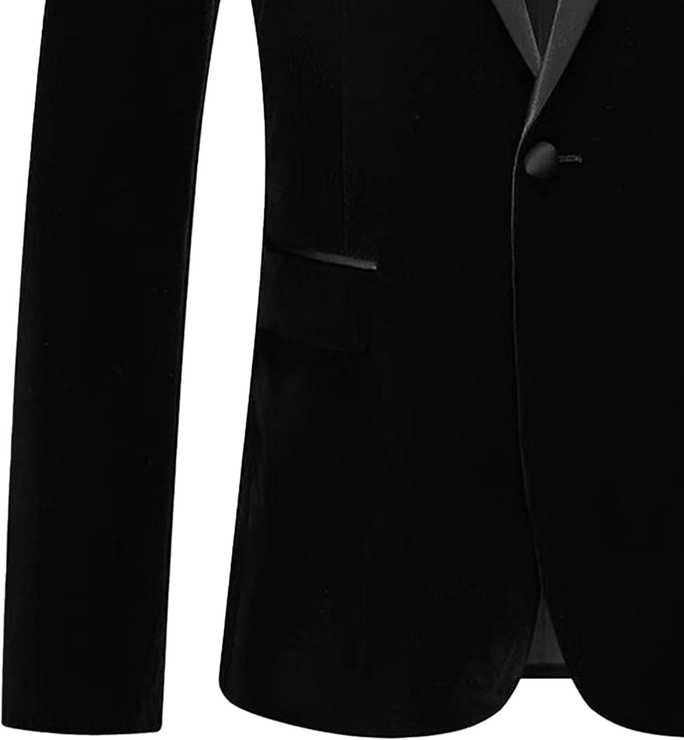 Men One Button Business Banquet Jacket Wedding Prom Suit Lapel Formal Jacket Fashion Side Pocket Blazer Coat