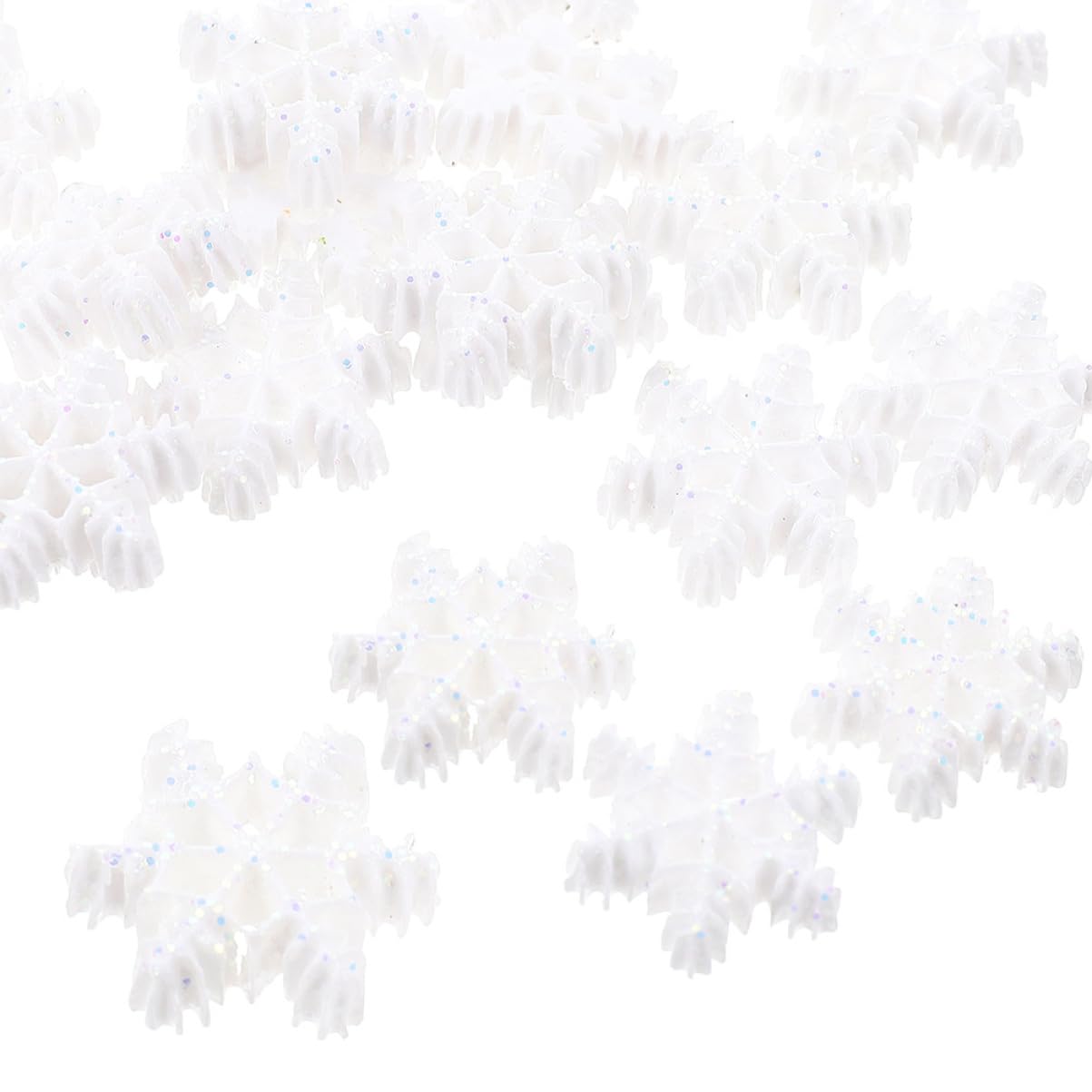 Alipis 100pcs Christmas Style Snowflake Decors Craft Ornaments for Holiday Decorations Great for Photography and Xmas Tree and Home Decor