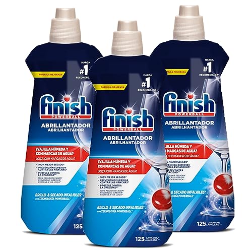 Finish Abrillantador Lavavajillas, vajilla seca, brillante y sin marcas - 3 x 500ml - 375 lavados