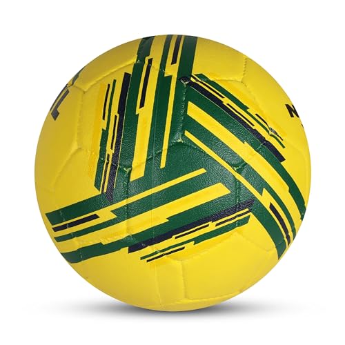 Nivia Country Colour Rubberized Moulded Football, Suitable for Hard Ground Without Grass, Wet & Grassy Ground & Artificial Turf, Training Ball Size 3 - Brasil (Yellow/Green) - Image 4