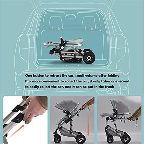 Kinderwagen 3 in 1 van de baby buggy for pasgeboren Kinderwagen wandelwagen Omkeerbaar All Terrain, 360 Rotation Functie… - Afbeelding 6