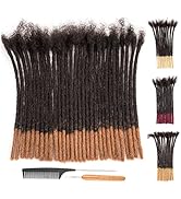 DAIXI 0.6cm Thickness 8 Inch 30 Strands #T1B/30 Brown Tips Ombre Color 100% Real Human Hair Dread...